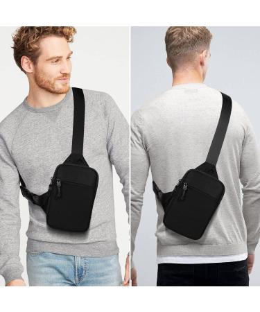 Hatriel Waterproof Sling Chest Crossbody Bag - Lightweight Shoulder Backpack for Men & Women - Ideal for Hiking Cycling & Travel (Black) - Buy Online on GoSupps.com