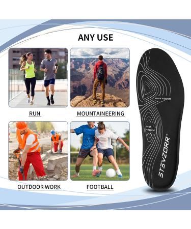 Sports Insole Plantar Fasciitis Insoles - Heavy Duty Support for Men & Women 210+lbs - Reduce Muscle Fatigue - All-Day Shock Absorption - Black (Size L) - Buy Online on GoSupps.com