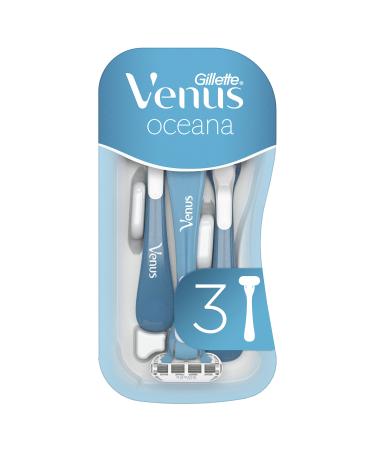Gillette Venus Oceana disposable razor women 3 women's razors with comfort blades razor with razor gel pillows for skin protection 3 pieces (1 -pack) Oceana