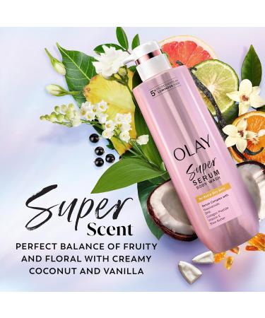 Olay Super Serum Body Wash for Extra Dry Skin 24hr Long Lasting Hydration 5+ Ingredient Complex for Bright Even Firm Luminous Skin 18.5 fl oz Extra Dry 18.5 Fl Oz (Pack of 1) - Buy Online on GoSupps.com