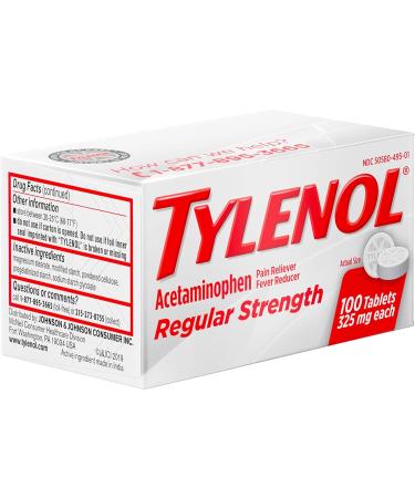 Tylenol Regular Strength Tablets - Acetaminophen Pain Relief 100 ct - Buy Online on GoSupps.com