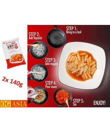 Yopokki Rice Cake Double Pack - Sweet & Sour Korean Instant Tteokbokki 2x140g | OG Asia - Buy Online on GoSupps.com