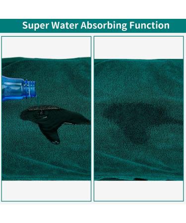 Pettom Dog Bumper Microfiber Bathing Towel & Bathrobe - Quick-Drying Accessory for Small Medium & Large Dogs (L Green) - Buy Online on GoSupps.com