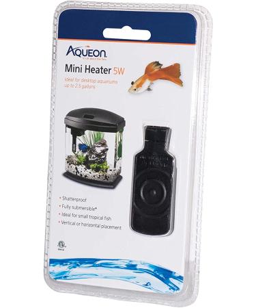 Aqueon Submersible Aquatic Flat Heater Mini Up to 2.5 Gallons Black 5 Watts
