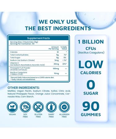 QVQ Pineapple pH Balance Gummies for Women's Health, Immune Support, Gluten-Free, Vegan Premium Feminine Balance Gummies for women-90 Count - Buy Online on GoSupps.com