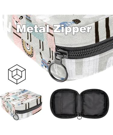 Animal Llama & Cactus Pattern Menstrual Cup Pouch | Sanitary Napkin Storage Bag | Portable Feminine Menstrual Period Bag - Color 9 - Buy Online on GoSupps.com