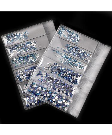 Jollin 3456pcs Flatback Rhinestones Glass Charms Diamantes Gems Stones for Nail Art 6 Size ss4 ss12 Jet AB - Buy Online on GoSupps.com