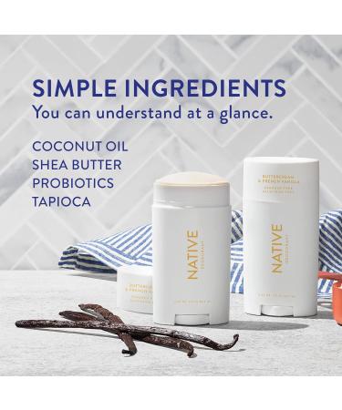 Native Deodorant: Buttercream & French Vanilla | Aluminum-Free with Baking Soda, Probiotics, Coconut Oil, Shea Butter | Natural Seasonal Scents for Women & Men - Buy Online on GoSupps.com