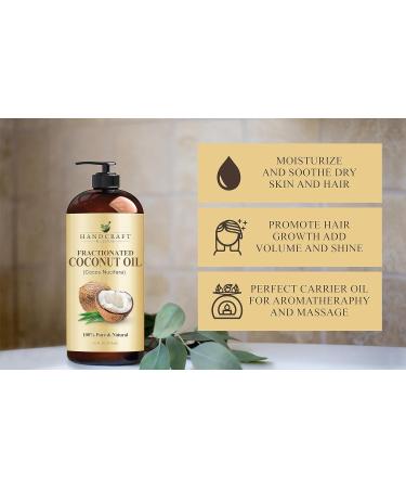 Handcraft Blends Cooling Massage Set: Fractionated Coconut Oil (16 Fl Oz) and Peppermint Essential Oil (4 Fl Oz) 100% Pure & Natural Carrier Oil for Dilution and Body Care - Buy Online on GoSupps.com