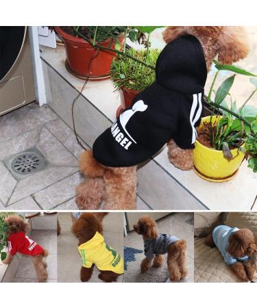 Fashion Dog Hoodie | Pure Cotton Sweatshirt for Small & Medium Dogs | Stylish Streetwear for Cats & Puppies - Black/Light Blue XS - Buy Online on GoSupps.com