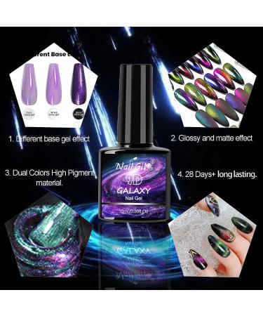 9D Cat Eye Gel Polish Set B - Dual Colors Holographic Chameleon Gel with Magnet Stick | Salon Quality Base, Top & Matte Coat Included - Buy Online on GoSupps.com