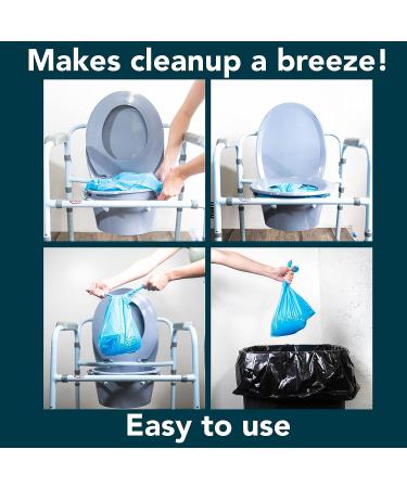 Carex Health Brands Commode Liners - 42 Toilet Liners (6 Boxes) - Disposable with Absorbent Powder - Fits Most Commodes - Holds 2 Quarts Liquid - Buy Online on GoSupps.com