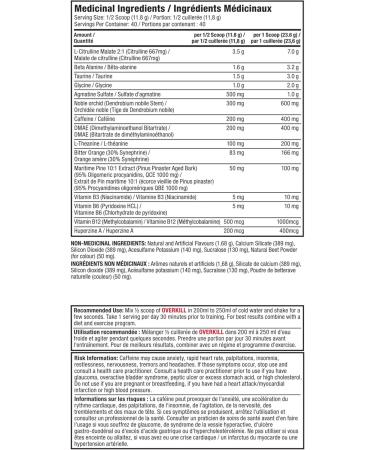 Pro Line Overkill Pre-Workout Powder | Increases Energy & Focus Maximum Strength & Performance Nitric Oxide Booster | 400mg Caffeine 7g L-Citrulline 3.2g Beta Alanine | 40 Servings (Black Cherry Lime) Black Cherry Lime 40 Servings (Pack of 1) - Buy Online on GoSupps.com