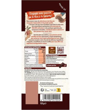 Nestl Les Recettes de L'Atelier Dark Chocolate Bar Cocoa Bean 100 g - Buy Online on GoSupps.com