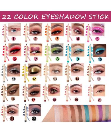 Blue Grey Eyeshadow Makeup | Waterproof Hypoallergenic Eye Liner & Highlighter | Long-Lasting Matte Cream Stick & Glitter Primer Palette - Buy Online on GoSupps.com