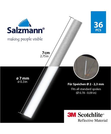 Salzmann Hi Vis Bicycle Spoke Reflectors - Set of 36pcs | 3M Scotchlite Reflective Material - Buy Online on GoSupps.com