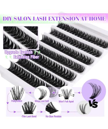D Curl DIY Eyelash Extension Kit - 126 Fluffy Wispy Lash Clusters - Strong Hold - 80P-10-16mm Mix - Buy Online on GoSupps.com