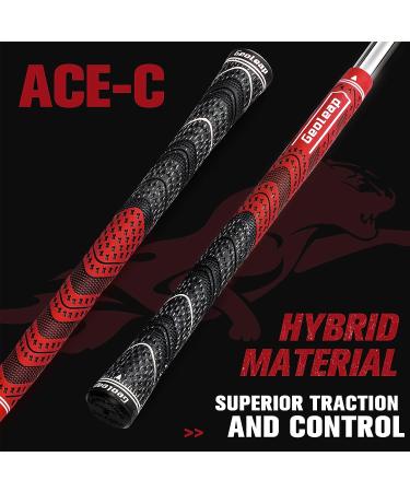 Geoleap Golf Grips Set of 13 - Cord Rubber Hybrid Golf Club Grips | All Weather Performance - Red Standard - Buy Online on GoSupps.com