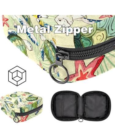 Portable Women's Binding-Up Bags | Menstrual Cup & Tampon Bags for Teenage Girls | Aesthetic Sea Turtle Design - Buy Online on GoSupps.com