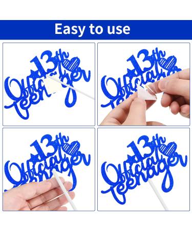 Biapian Blue 13th Birthday Cake Topper 13th Official Teenager Cake Topper for Boys Glitter 13th Birthday Cupcake Topper with Hello 13 Cheers to 13 for Thirteen Years Old Birthday Party Decorations - Buy Online on GoSupps.com