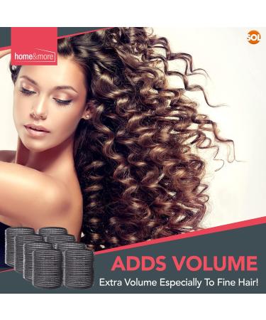 8PK Black Hair Rollers for Hair Volume | Self Holding Large Hair Rollers | Black Velcro Rollers for Hair | Hair Roller for Long Hair & Short Hair | Large Velcro Hairdressing Curler | Salon Hair Curler - Buy Online on GoSupps.com