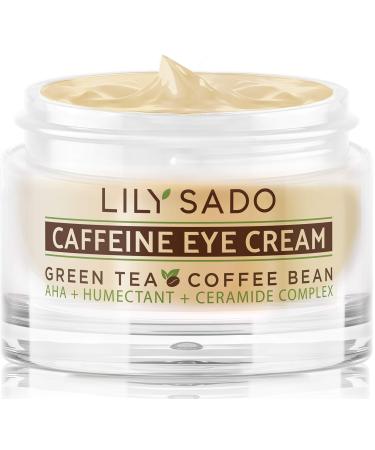 LILY SADO Tea+C Coffee & Matcha Caffeine Eye Cream- Anti-aging Vegan Natural Repair Moisturizer with Coffee Beans + Green Tea Prevents Under-eye Wrinkles  Puffiness  Dark Circles & Eye Bags   1 oz
