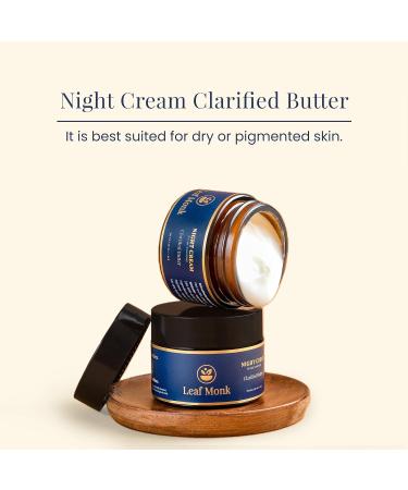 Leaf Monk Aryurvedic Night Cream WIth Clarified Butter - Softening & Hydrating Facial Skin - For Dry And Pigmented Skin - 50 GRAM - Buy Online on GoSupps.com
