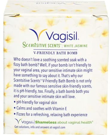 Vagisil Scentsitive Scents V-Friendly Bath Bomb - White Jasmine | pH-Balanced for Sensitive Vaginal Skin - Buy Online on GoSupps.com