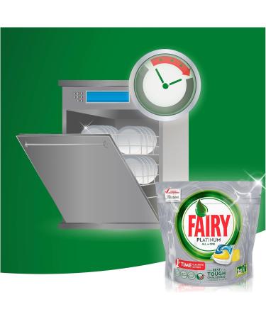 Buy Fairy Platinum Dishwasher Tabs - Pack of 63 Lemon Scented Dishwasher Tablets for Superior Cleaning - International Shipping Available - Buy Online on GoSupps.com