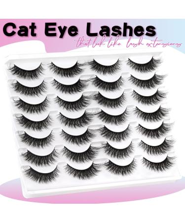 Losha Lashes 14 Pairs Fluffy Cat Eye 3D False Eyelashes | Soft & Comfortable Fake Lashes for Stunning Eyes - Buy Online on GoSupps.com