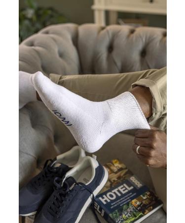 IOMI 3-Pack Extra Wide Padded Cotton Low Cut Diabetic Socks 10-12 White - Buy Online on GoSupps.com