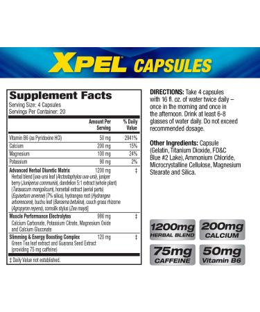 MHP Xpel Maximum Strength Diuretic Water Pills - 80 Capsules for Water Retention & Weight Loss Support - Buy Online on GoSupps.com