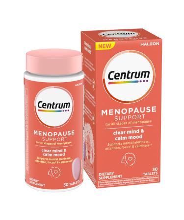 Centrum Clear Mind and Calm Mood Menopause Support Tablets with Clinically Studied enXtra 30 Count