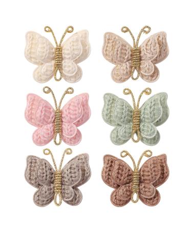 Cute & Versatile Butterfly Hair Clips Knitted Butterfly Hair Ties Lovely Hair Barrettes Perfect For Various Occasions Hair Ties 6pcs Handmade Butterfly Hair Clips Soft & Durable Hairpins Hair Perfect