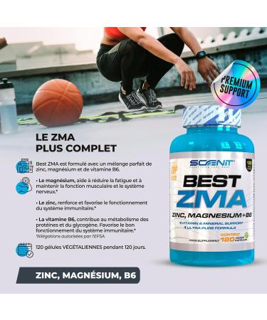 ZMA - ZMA Magnesium Zinc and Vitamin B6 - Best ZMA - 120 Vegan Capsules - Zinc Bisglycinate and Magnesium - Zinc Magnesium - Zinc Dietary Supplement - Zinc Capsules - Buy Online on GoSupps.com