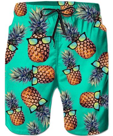 Tuonroad swimming trunks for men funny beer 3d colorful bathrooms quick-drying short trousers swimming trousers men boys with mesh feed S-3XL 1 Pineaplle XL