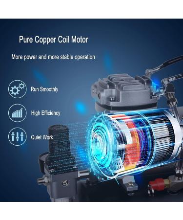 Timbertech Upgraded Mini Airbrush Compressor ABPST08 Oil-Free, Single-Piston, 3L Tank, Cooling Fan, Regulator, Moisture Trap - Ideal for Hobby, Tattoo, Graphics - Buy Online on GoSupps.com