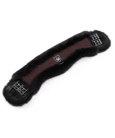 Christ lamb fur moon belt saddle belt by Werner Horse-anatomical dressage belt (short belt) with a concaver sick shape lambskin belt in brown-brown length: 65 cm 65 cm brown brown