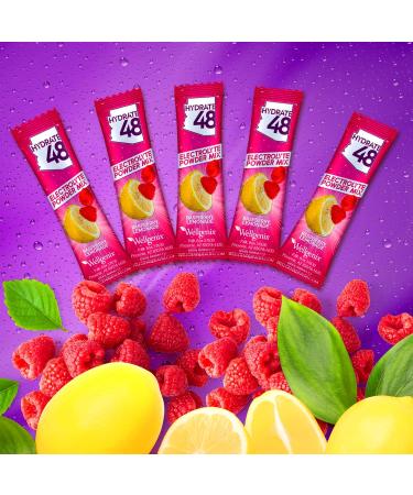 Wellgenix Hydrate48 Electrolyte Powder Packets - Sugar-Free Keto Hydration (15 Packets) - Raspberry Lemonade Flavor - Optimal Electrolytes Boost - Buy Online on GoSupps.com