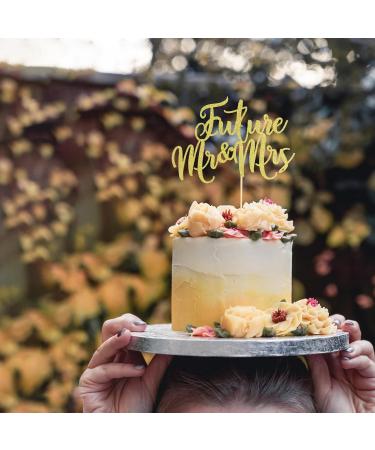 Arthsdite 1Pc Future Mr and Mrs Cake Topper Bridal Shower Cake Pick Decorations- for Wedding Engagement Theme Party Decoration Bachelor Party Decorations Supplies - Gold Glitter - Buy Online on GoSupps.com