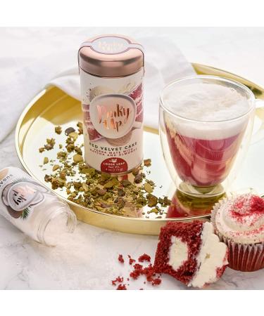 Pinky Up Red Velvet Cake Tea - Yerba Mate Herbal, 80-85mg Caffeine, Gluten Free, 25 Servings - Buy Online on GoSupps.com