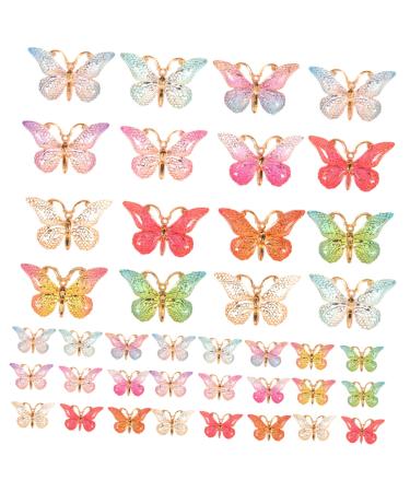 VILLCASE 250 Pcs Butterfly Charms for Bracelet Making Butterfly Charms for Jewelry Making Diy Crafting Butterfly Charms Butterfly Charms for Diy Post Brackets Crystal Beads Wedding Plastic