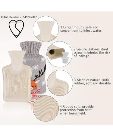 Hot Water Bottle with Washable Knitted Cover | Hapzoom Rubber Warm Water Bag for Neck, Shoulder, Back, and Waist - Buy Online on GoSupps.com