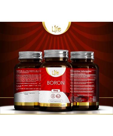 Buy LN BOR Tablets | High-Dose Vegan Supplements | 180 Bortaries | 6mg Boron | Allergen-Free Gluten-Free | Made in ISO-Certified UK - Buy Online on GoSupps.com