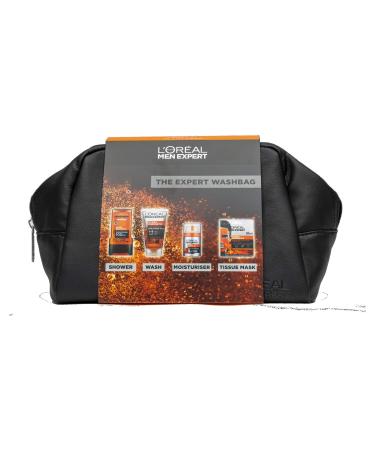 L'Oreal Men Expert The Expert Hydra Energetic Washbag Gift Set For Him: Moistuiser Face Wash Shower Gel 5011408094091 4-Piece Gift Set