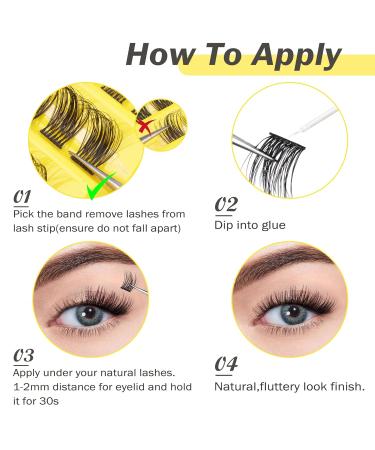 Newcally Lash Clusters 120pcs 10-16mm DIY Individual Eyelash Extensions - Wispy Natural C D Curl False Eyelashes - Buy Online on GoSupps.com