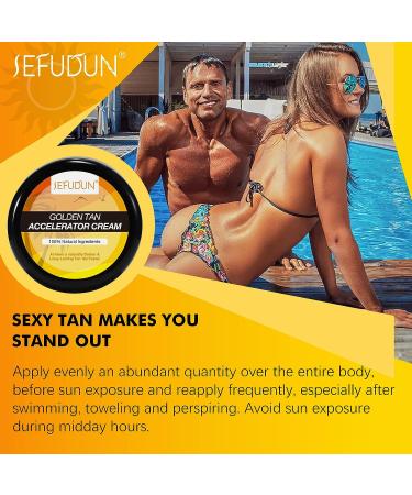 Golden Tan Accelerator Cream - Self Tanner Body Lotion with Hyaluronic Acid & Organic Oils for Light to Medium Natural-looking Tan - Buy Online on GoSupps.com
