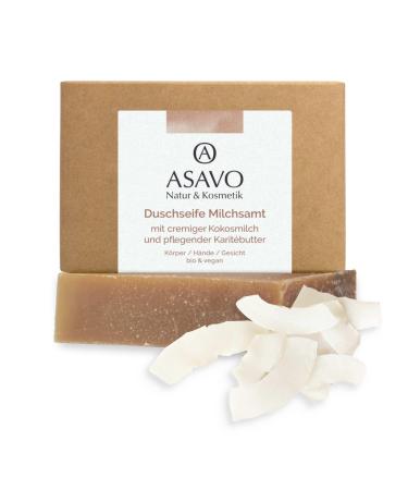 ASAVO Premium Natural Soap Coconut Milk Organic Handmade Natural Soap with Organic Karite Butter and Vegan Coconut Milk Milk Soap 95 g