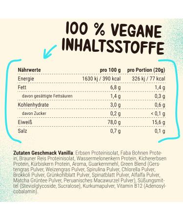 Powerstar Vegan Protein 500g | Soy-Free Multi-Component Protein Powder with 10 Superfoods | German Quality for Muscle Building | Vanilla Flavor - Buy Online on GoSupps.com