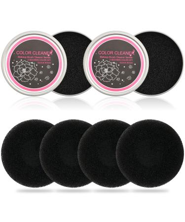 Make up brush cleaner cleaning 2 PCs with 4 replacement sponges soft and reusable brush cleaning sponge make -up brush cleaning tool for quick color change cleaning drying - Buy Online on GoSupps.com